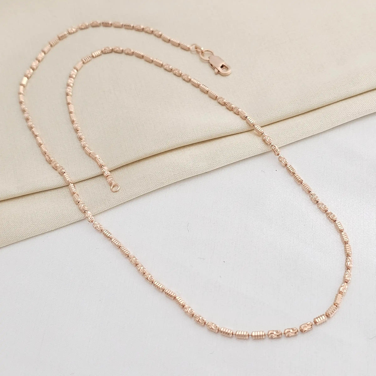 Cadena Barril Prismc Rose It 45Cms Lam 18K B/45091