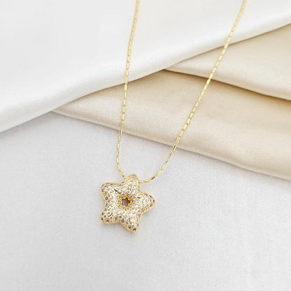 Cadena Canutillo Rayado Punta Aguja Dije Estrella Dorado Rf K6929