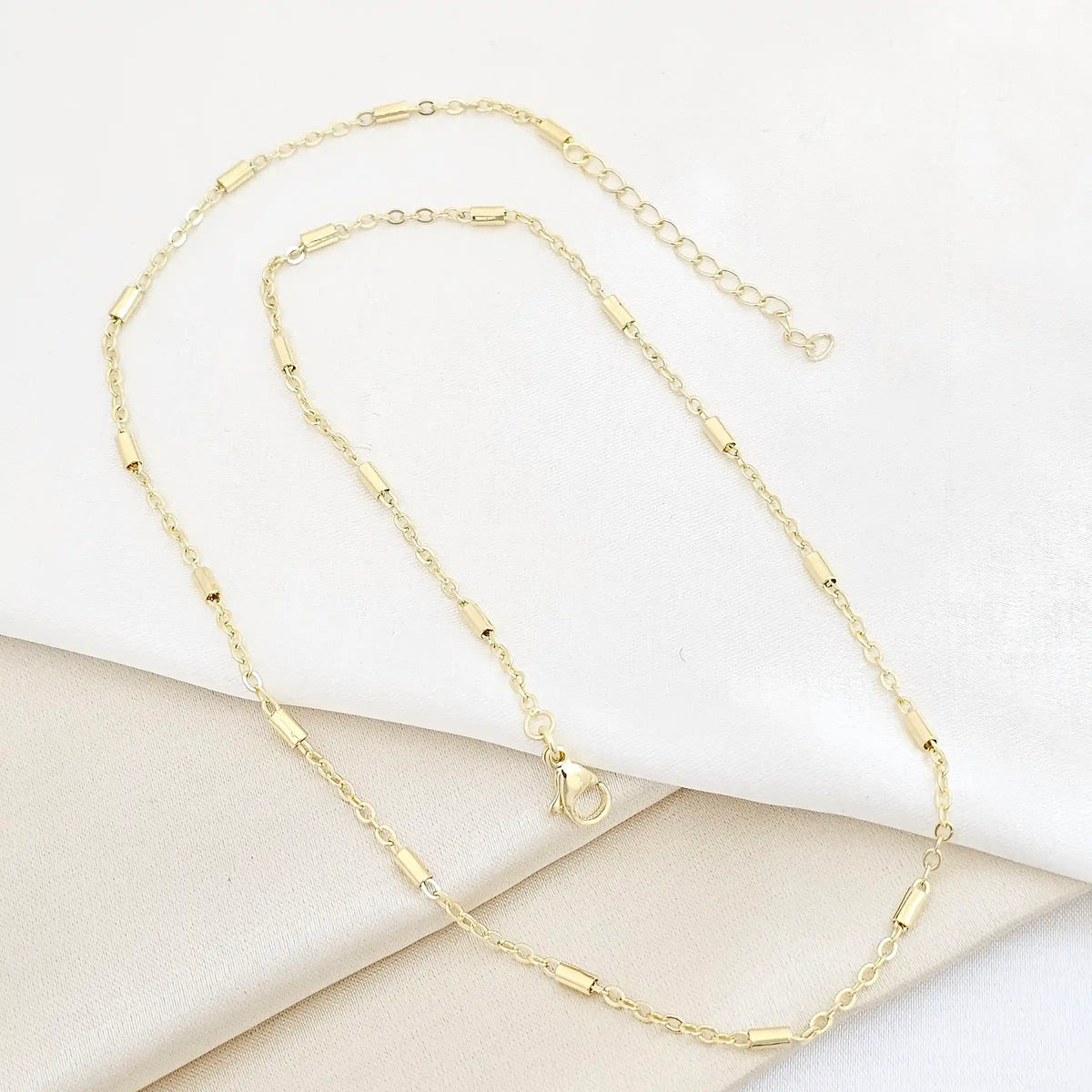 Cadena Canutillo Y Aros Pequeños Extensor Dorado Rf K7526