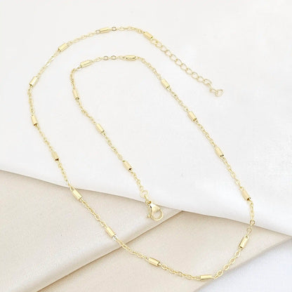 Cadena Canutillo Y Aros Pequeños Extensor Dorado Rf K7526