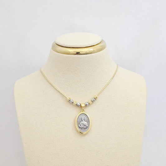 Cadena Cola Raton Dorado Dije Jesus Plateado Rf K6933