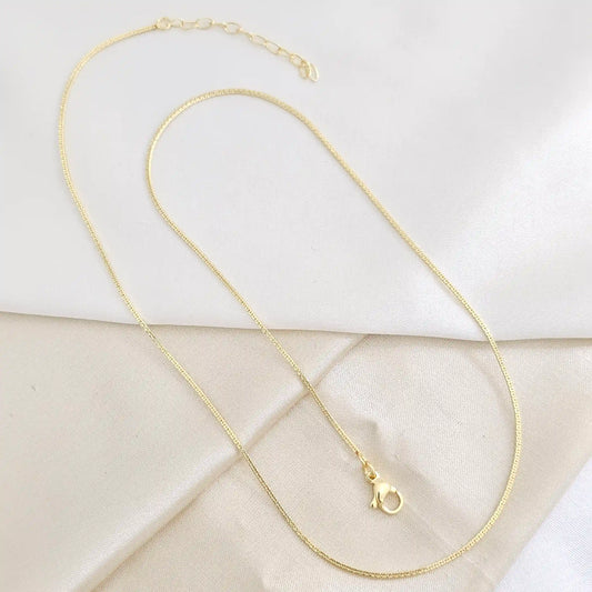 Cadena Cuadrada Elegante Con Extensor Dorado Rf K7784