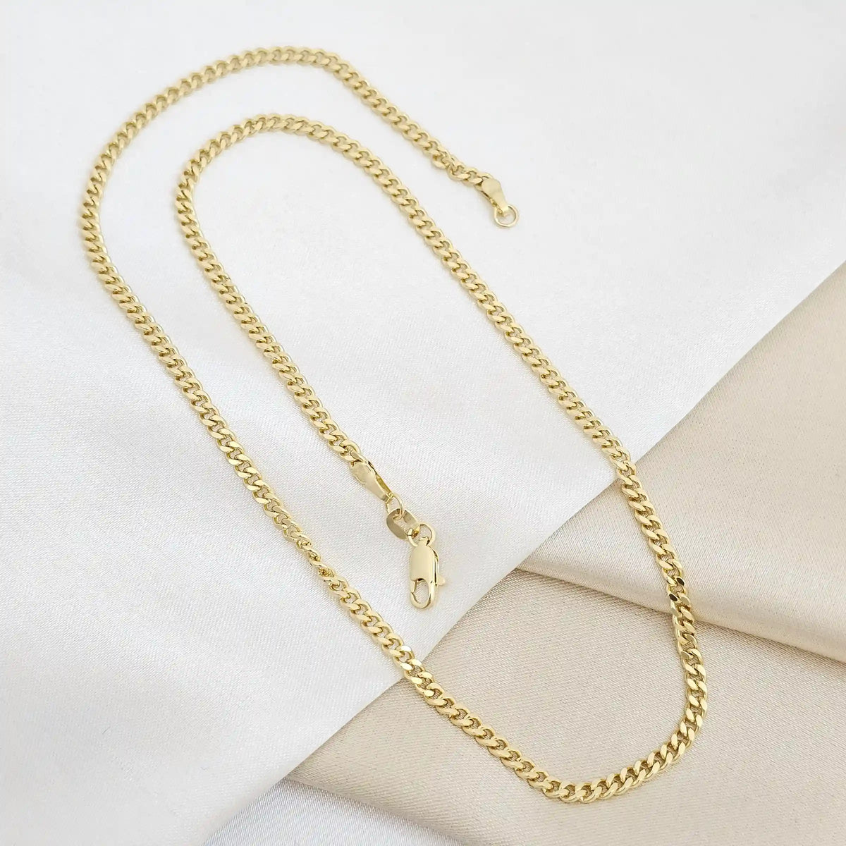 Cadena Cubana 3Mm Con Extensor Dorado Rf K6747