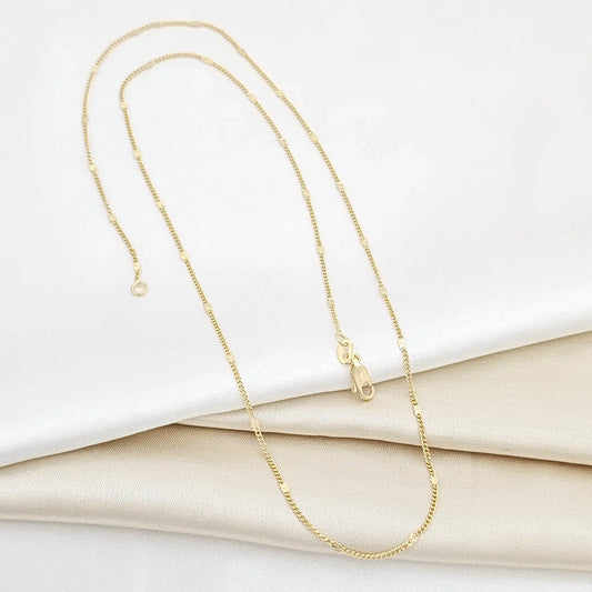 Cadena Cubana Con Destellos 60Cm Lam 18K-41413