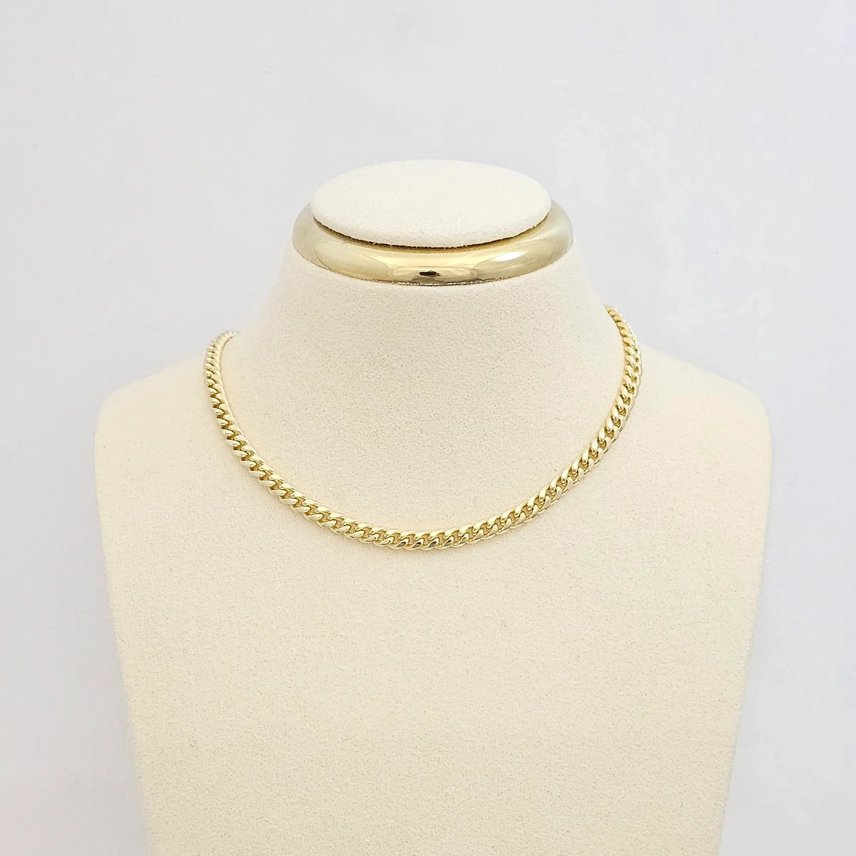Cadena Cubana Gruesa 4Mm Con Extensor Dorado Rf K7533