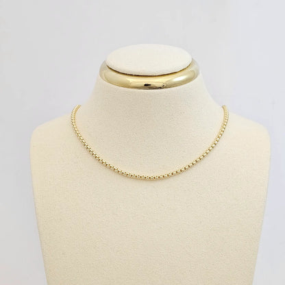 Cadena Cubos 2Mm Con Extensor Dorado Rf K7564