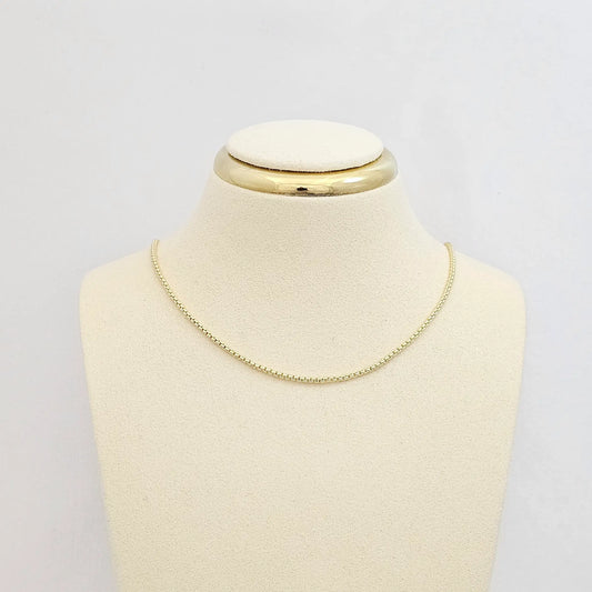 Cadena Cubos Enlazados 3Mm Con Extensor Dorado Rf K7525