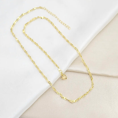 Cadena Destellos Pequeños Con Extensor Dorado Rf K6662
