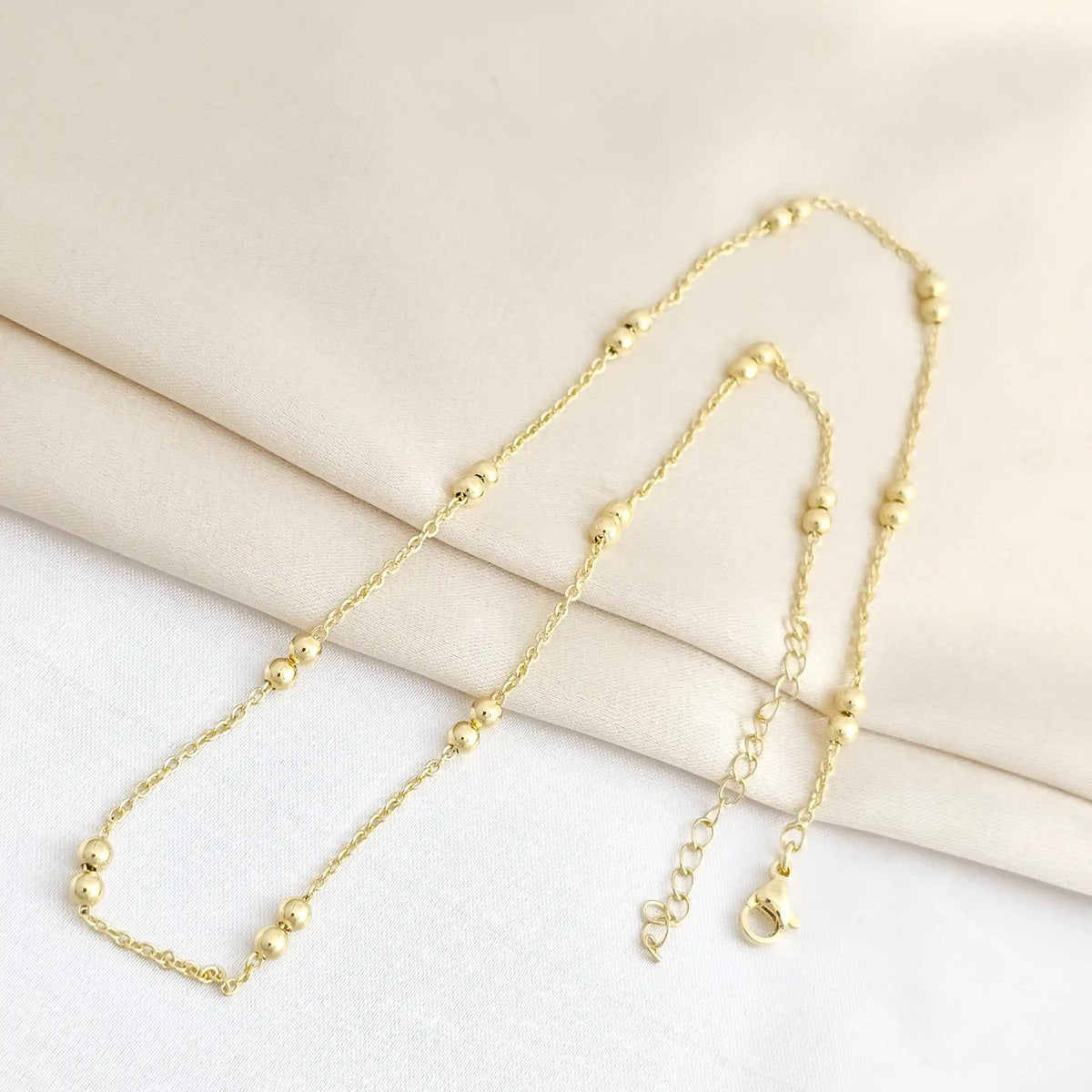 Cadena Doble Balin #4 Con Extensor Dorado Rf K8334
