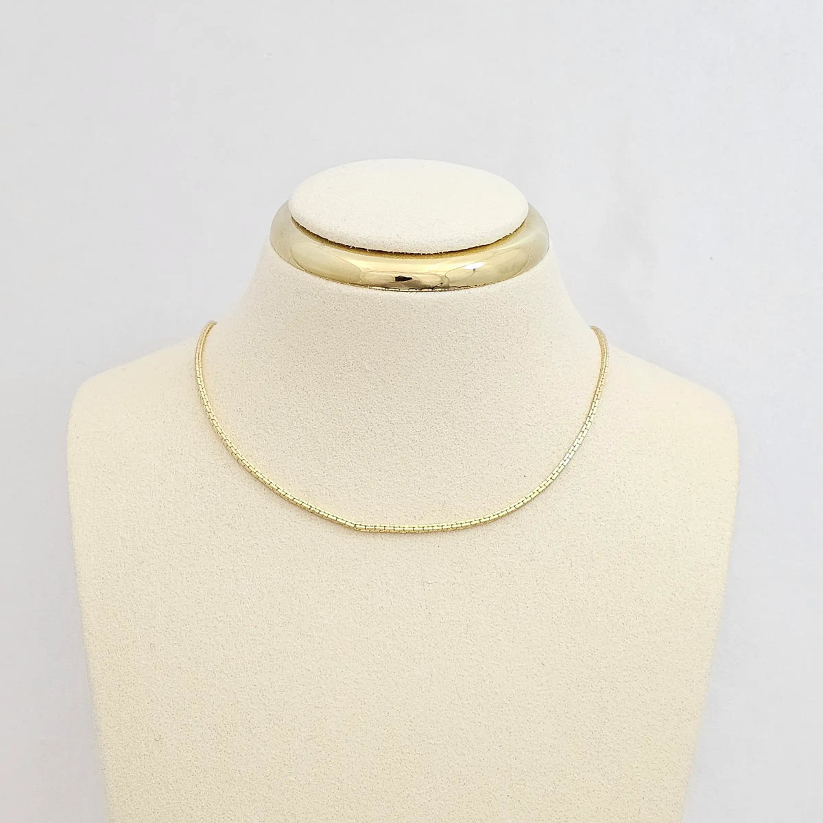 Cadena Elegante Cuadrada Con Extensor Dorado Rf K7523