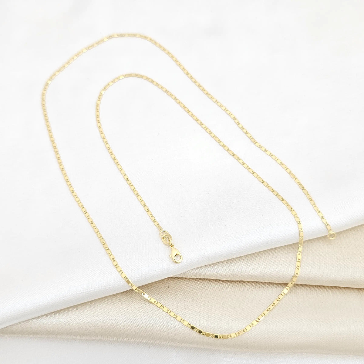 Cadena Escalera Delgada Plana Lisa 65Cm Lam18K-44293