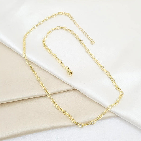 Cadena Gu??I Delgada 49Cm Con Extensor Dorado Rf K5683