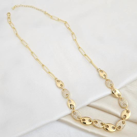 Cadena Gu??I Y Aros Con Extensor Dorado Rf K4936