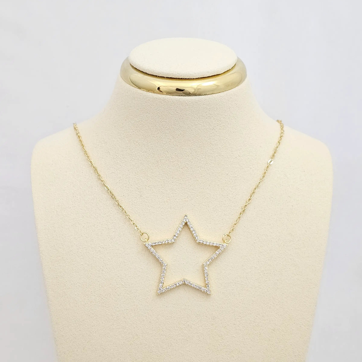 Cadena Mini Aros Dorado Dije Estrella Grande Rf K6781