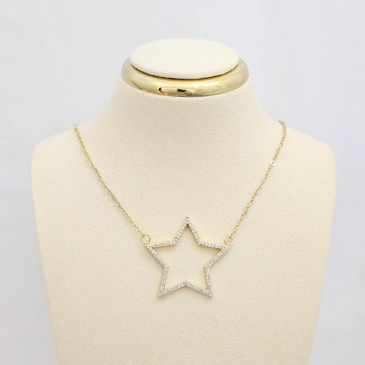 Cadena Mini Aros Dorado Dije Estrella Grande Rf K6781