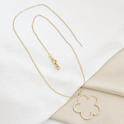 Cadena Mini Aros Dorado Dije Flor Grande Rf K6779