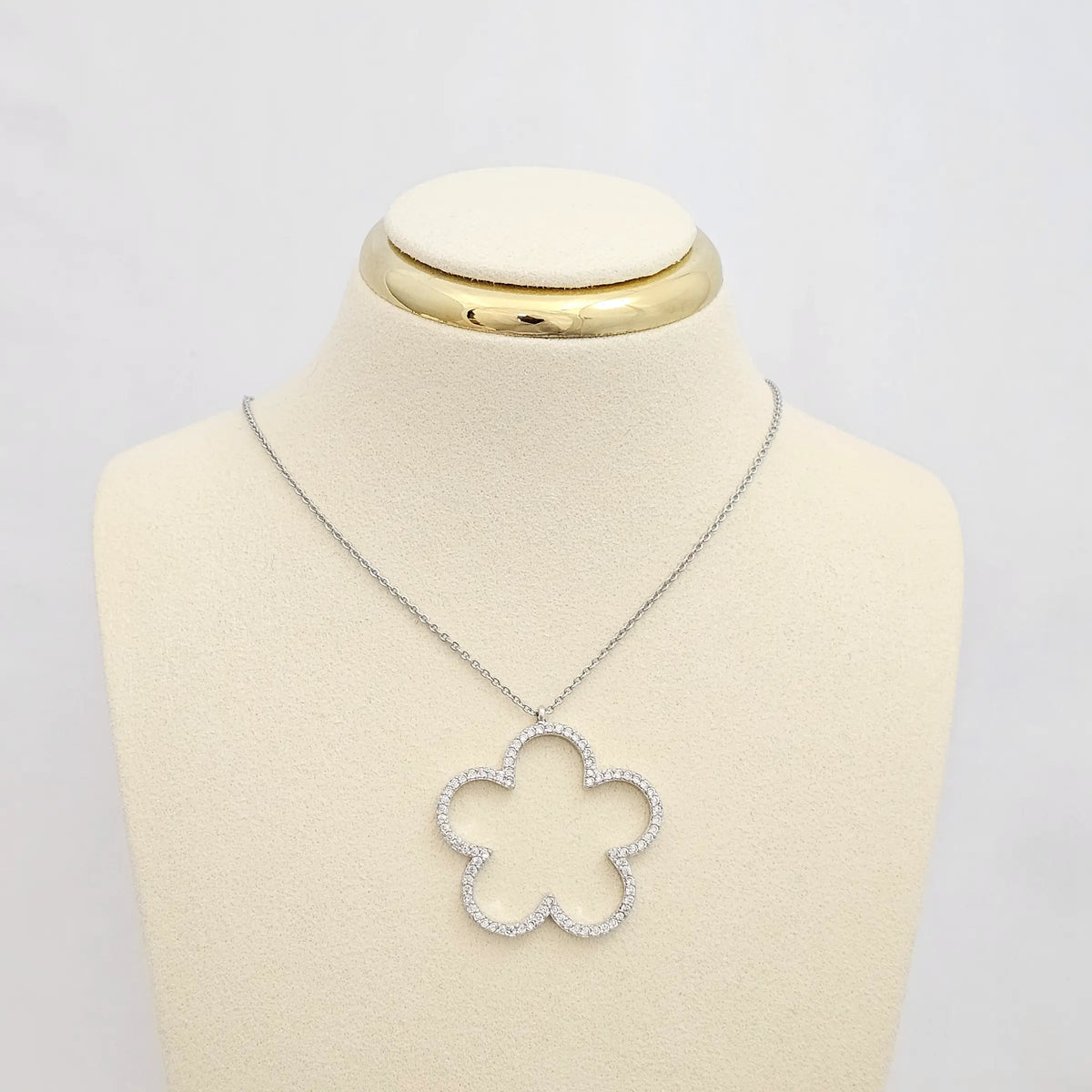 Cadena Mini Aros Plateado Dije Flor Grande Rf K6780