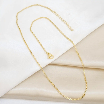 Cadena Mini Cuadros 1Mm Con Extensor Dorado Rf K7566