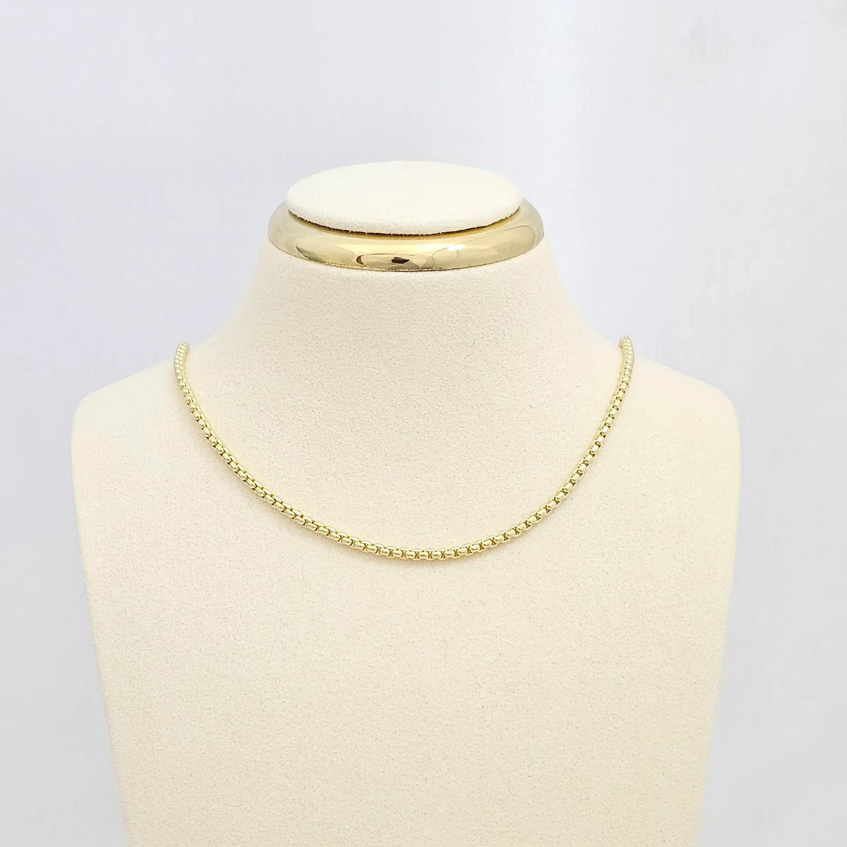 Cadena Mini Cubos 2Mm Con Extensor Dorado Rf K6663