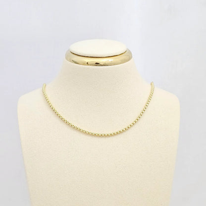 Cadena Mini Cubos 2Mm Con Extensor Dorado Rf K6663