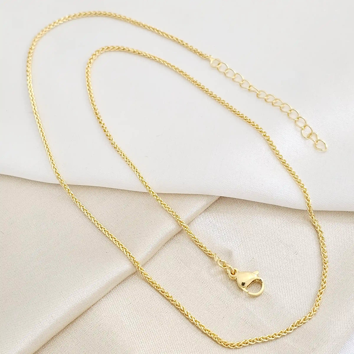 Cadena Trenzada 49Cm Con Extensor Dorado Rf K7788