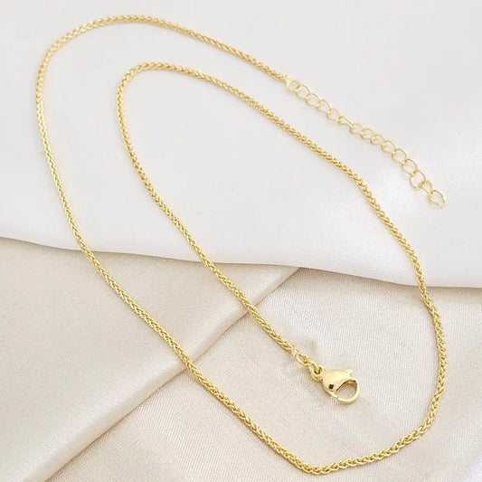 Cadena Trenzada 49Cm Con Extensor Dorado Rf K7788