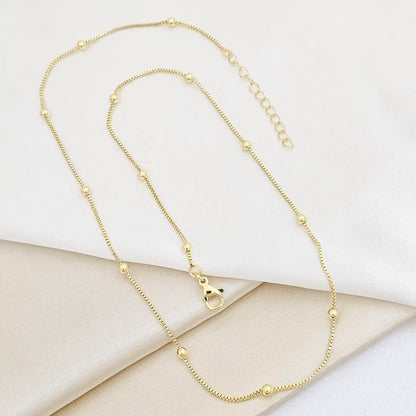 Cadena Veneciana Con Balines N4 Extensor Dorado Rf K7528