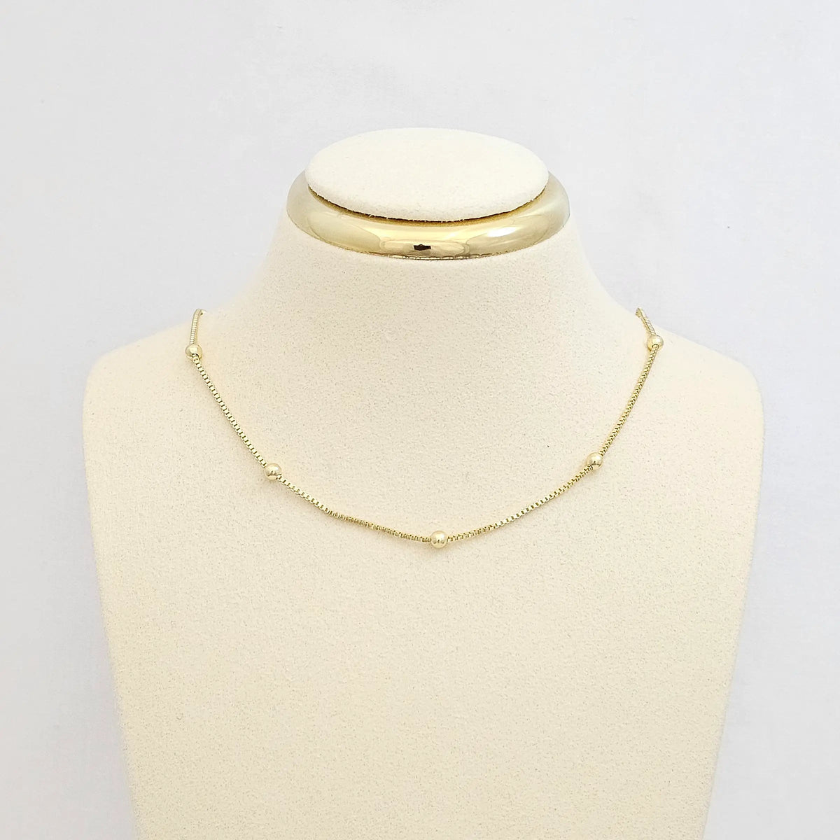 Cadena Veneciana Con Balines N4 Extensor Dorado Rf K7528