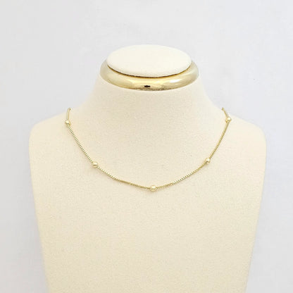 Cadena Veneciana Con Balines N4 Extensor Dorado Rf K7528
