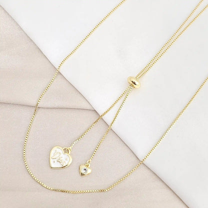 Cadena Veneciana Corrediza Con Dijes Corazones Rf K8074
