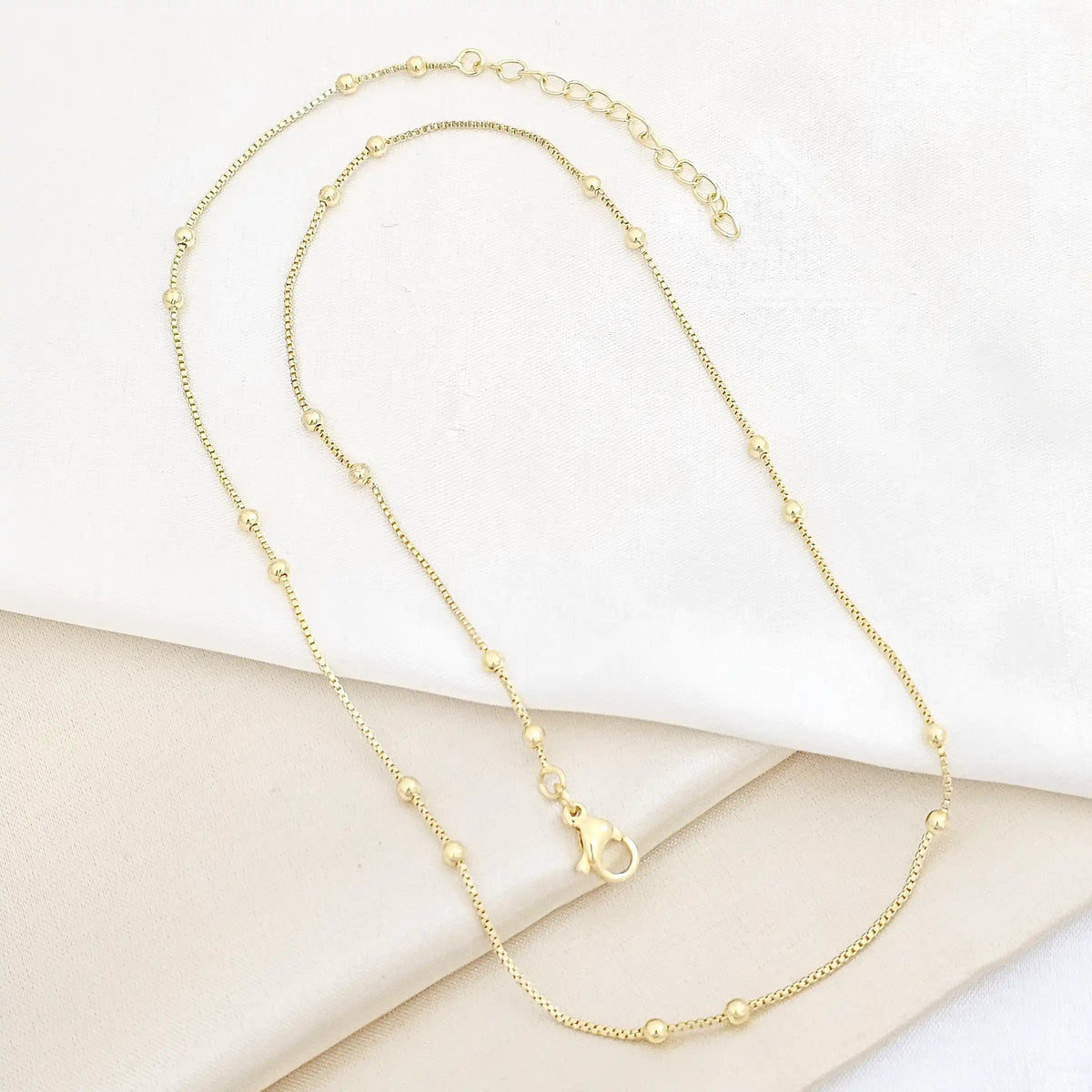 Cadena Veneciana Doble Balin N3 Con Extensor Dorado Rf K7524