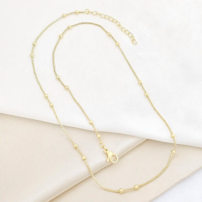 Cadena Veneciana Doble Balin N3 Con Extensor Dorado Rf K7524