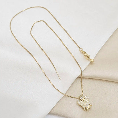 Cadena Veneciana Punta Aguja Dije Angel Dorado Rf K6786