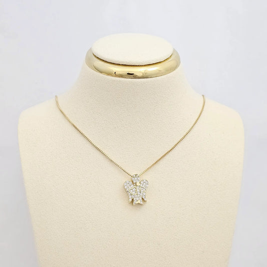 Cadena Veneciana Punta Aguja Dije Angel Dorado Rf K6786