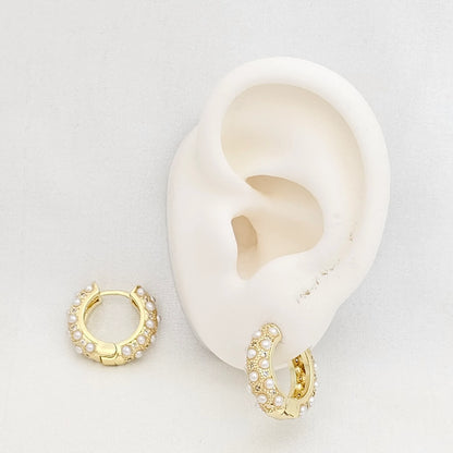 Candonga Clasica Con Perlas Y Circones Dorado Rf K7505