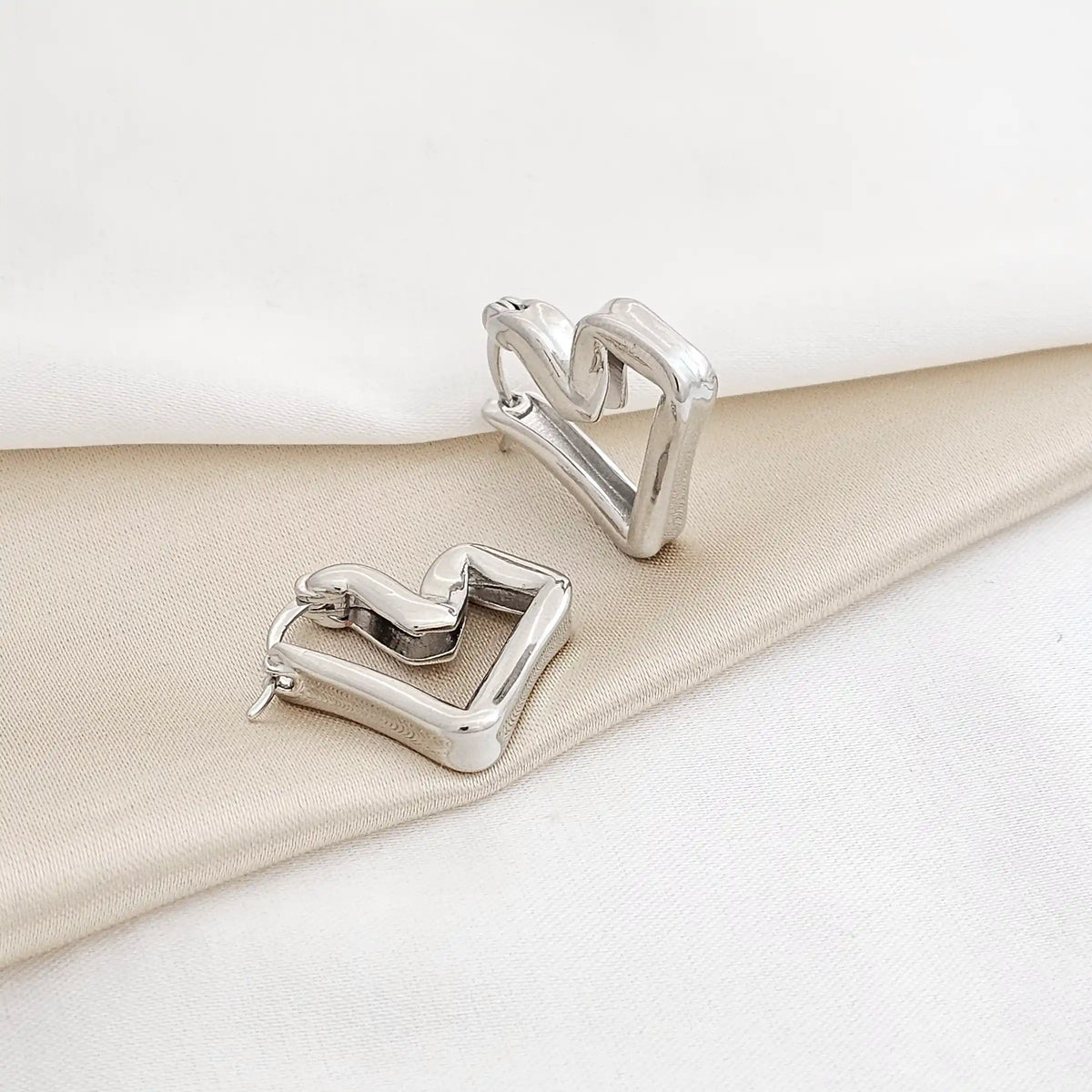 Candonga Corazon Cuadrado Plateado Rf K3465