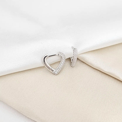 Candonga Corazon Pequeño Circones Plateado Rf K6604