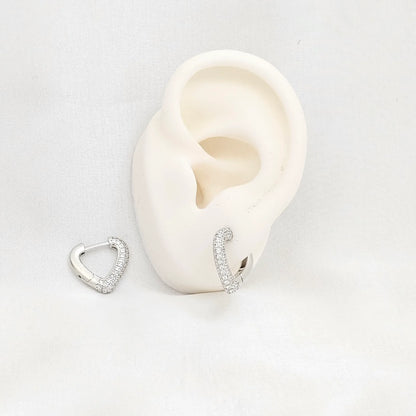 Candonga Corazon Pequeño Circones Plateado Rf K6604