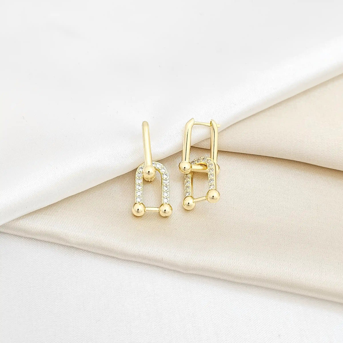 Candonga Doble Aros Cuadrados Dorado Rf K6378