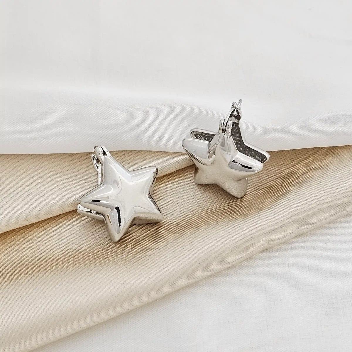 Candonga Doble Estrella Plateado Rf K1953