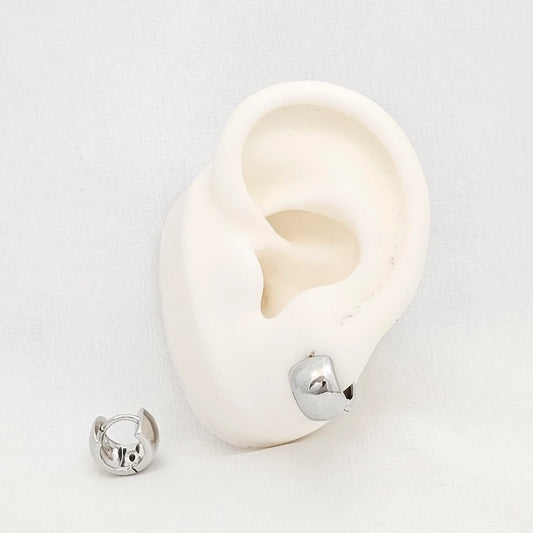 Candonga Gruesa Lisa 10Mm Plateado Rf K4354