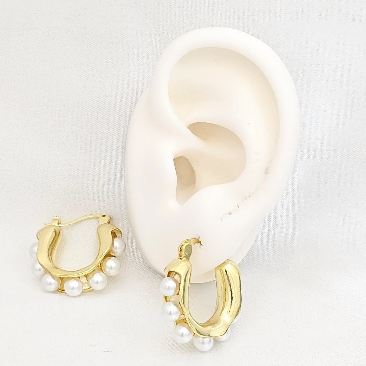 Candonga Lisa Dorado Con Siete Perlas Rf K7216