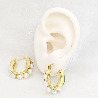Candonga Lisa Dorado Con Siete Perlas Rf K7216