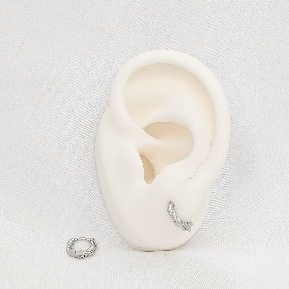 Candonga Lisa Trenzada 10Mm Plateado Rf K7067