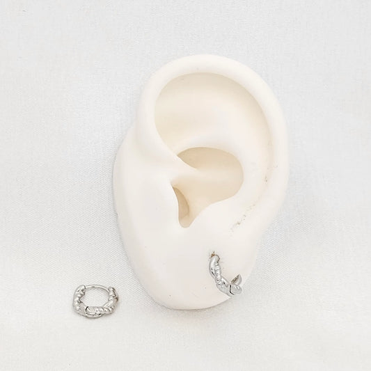 Candonga Lisa Trenzada 12Mm Plateado Rf K7069