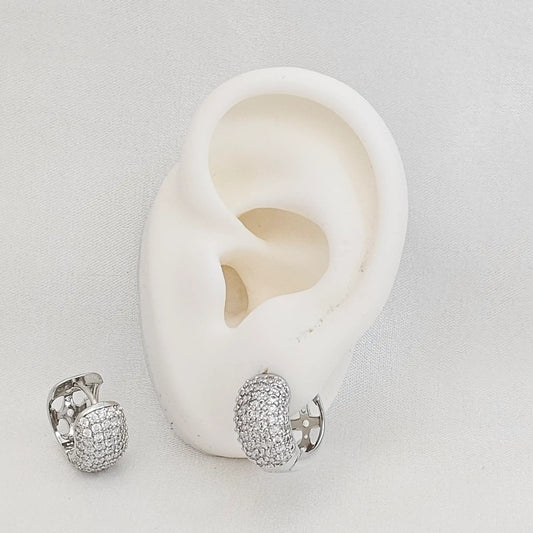 Candonga Mini Corazones Plateado Con Circones Rf K7230