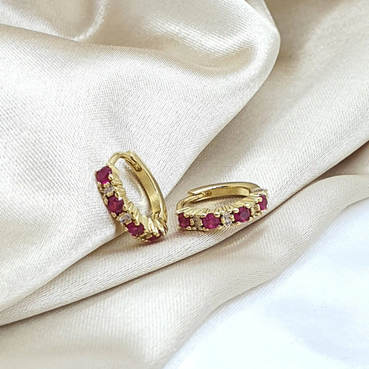 Candonga Pequeña Piedra Fucsia Mujer Rf 234