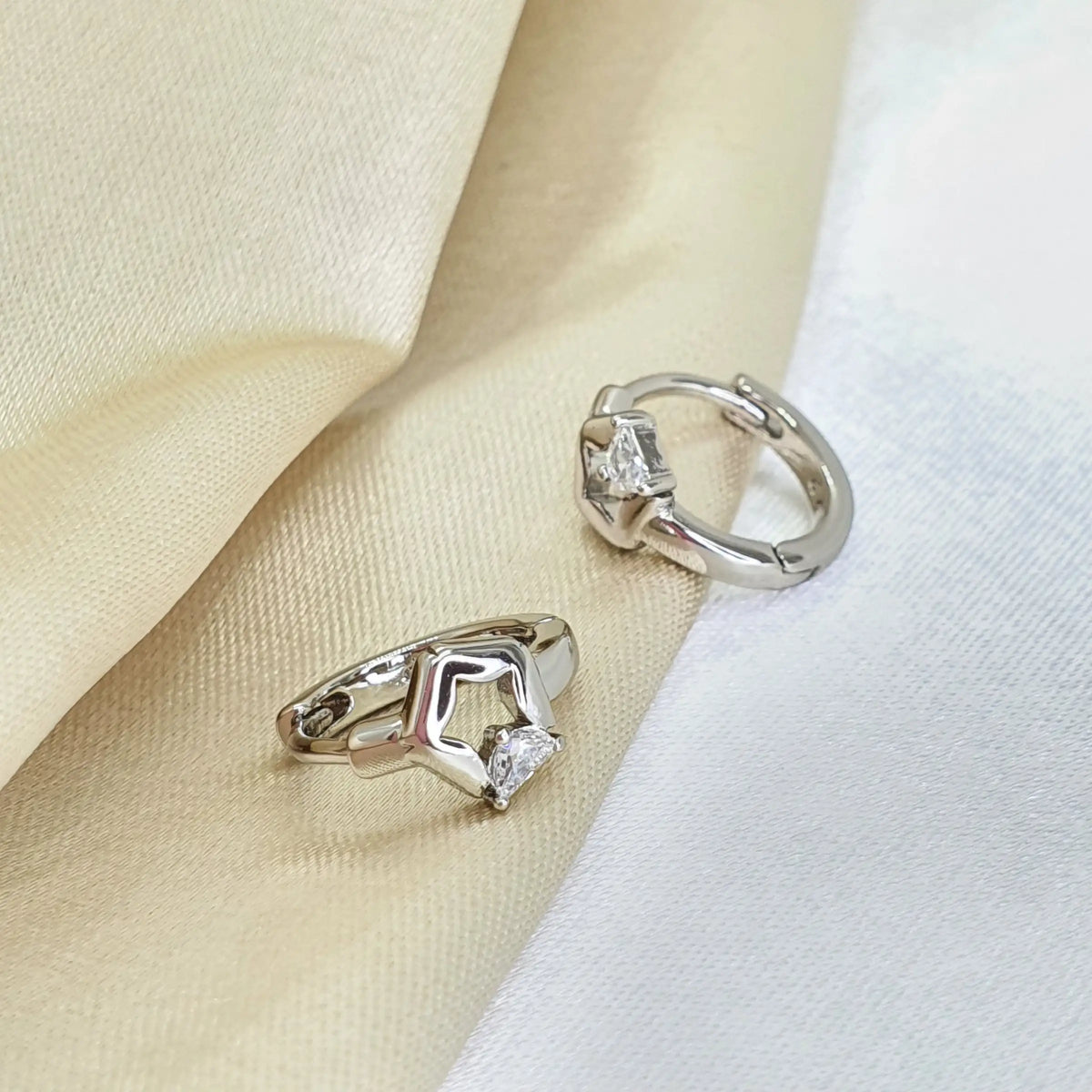 Candonga Plateado Piedra Mujer Rf 34