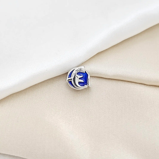 Charm Azul Mini Tiburon Plateado Rf K6493