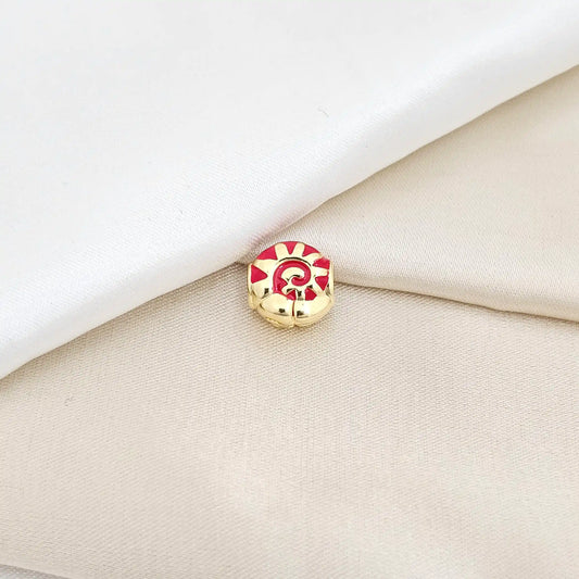 Charm Caracol Rojo Y Dorado Rf K6498